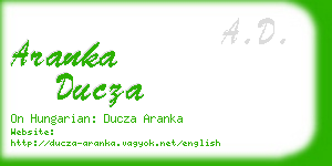 aranka ducza business card